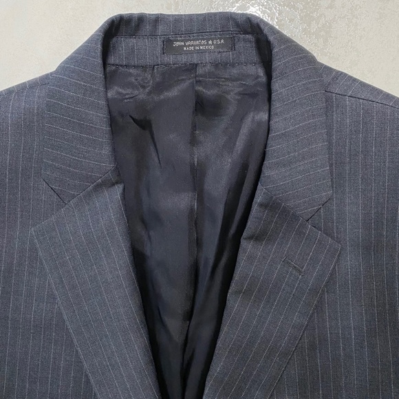 John Varvatos Star Men Delancy Pinstripe Wool Blazer Gray, 44R - Picture 4 of 15